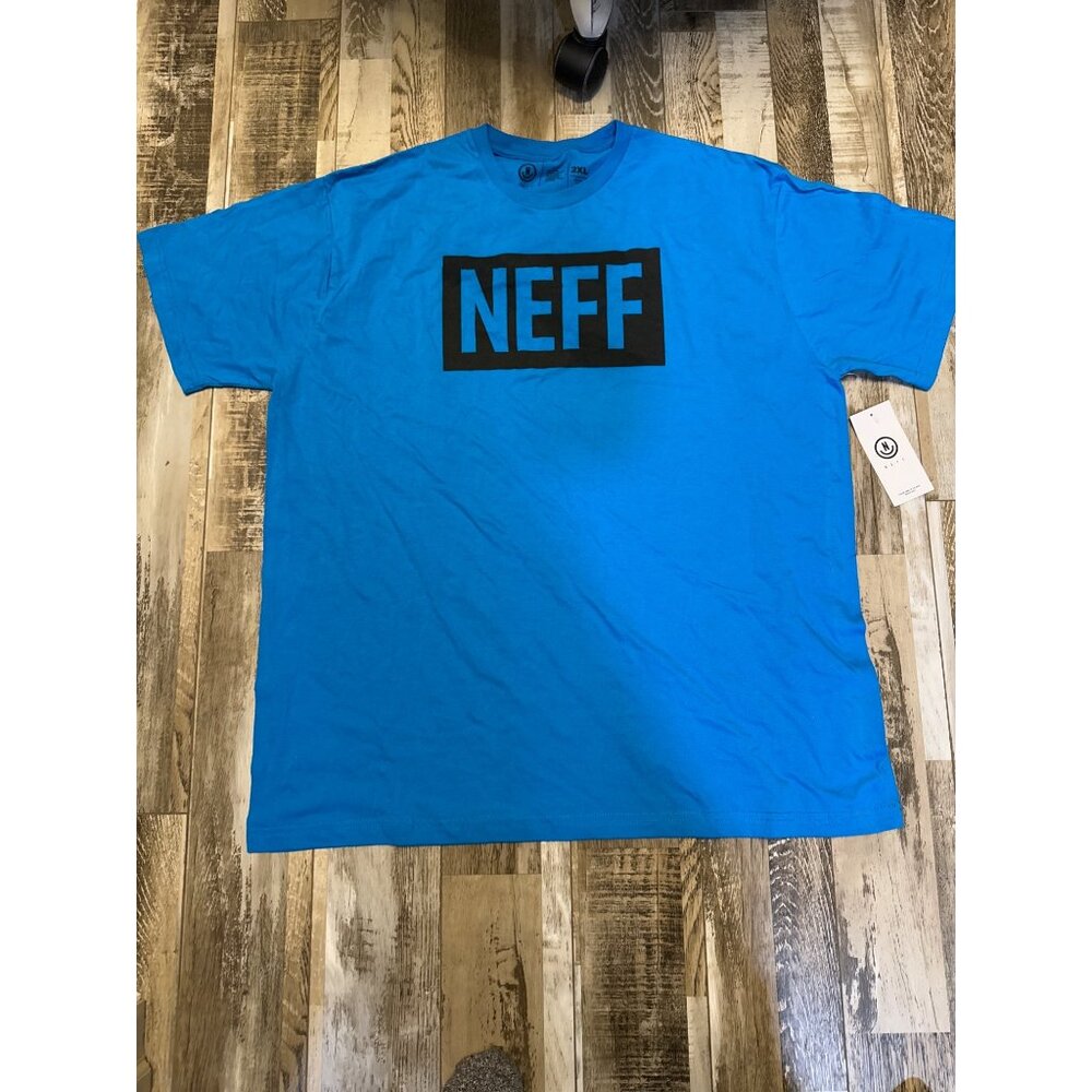 Neff Mens Blue Graphic T-Shirt 2XL Cotton Blend Short Sleeve Casual Top